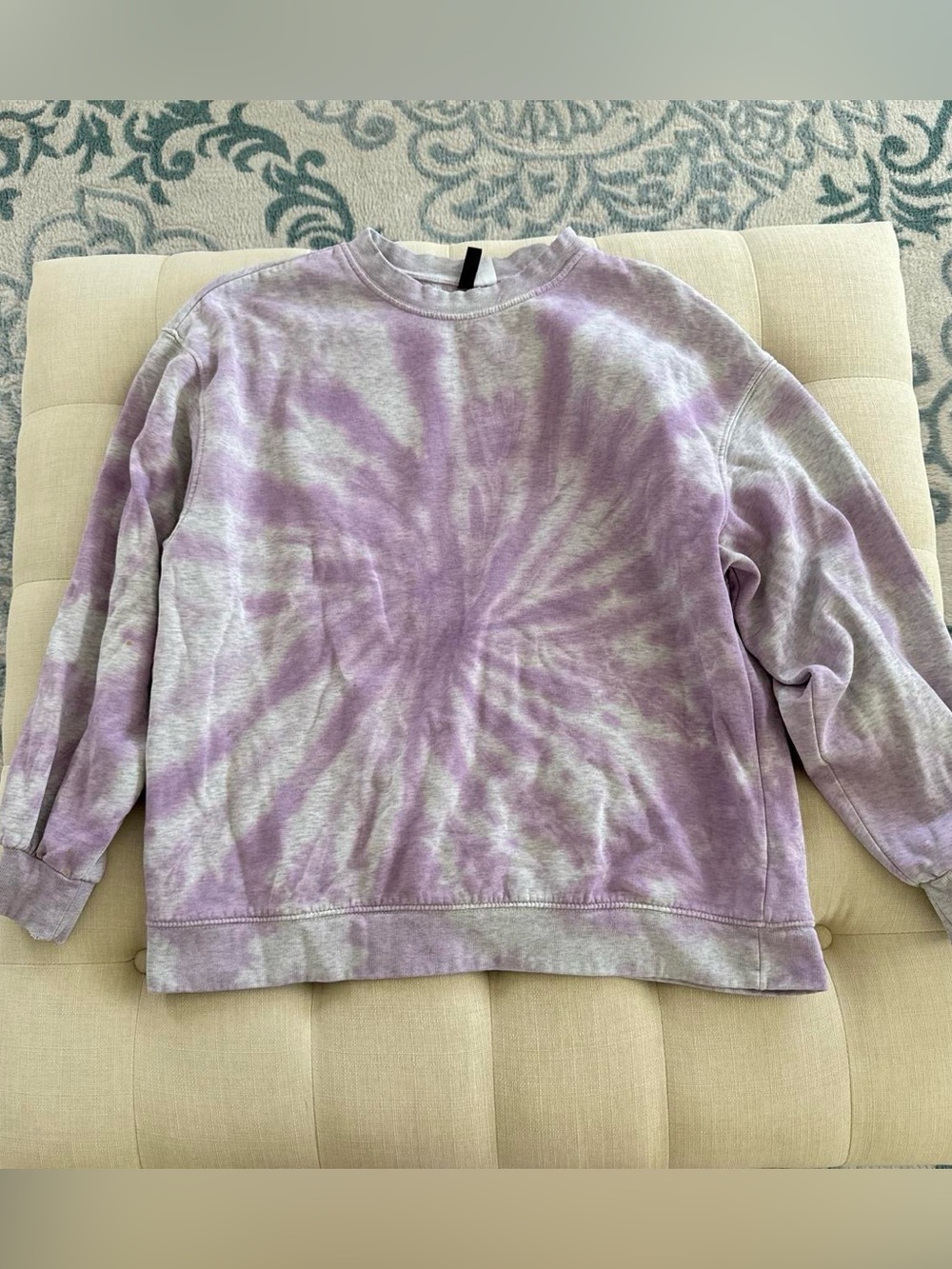 Divided Lavender and White Tie-Dye Crewneck Sweatshirt